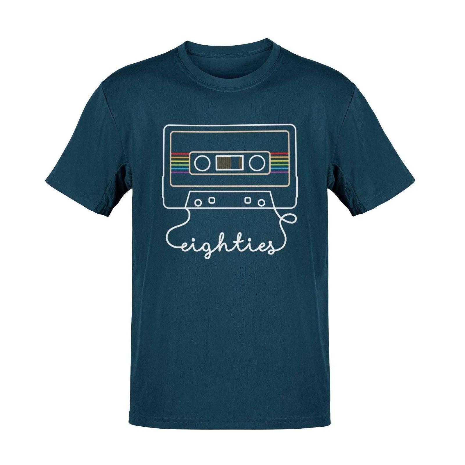 Retro Eighties Cassette Tape Graphic T-Shirt - Nostalgic 80s Style Tee M