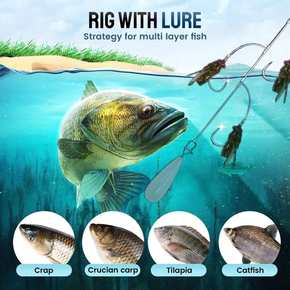 Multi Hook Artificial Fly Fishing Bait Set 3D Biomimetic Fly Fishing Bait Fast Attack Fly Bait Manual Bait Set for Various Fish