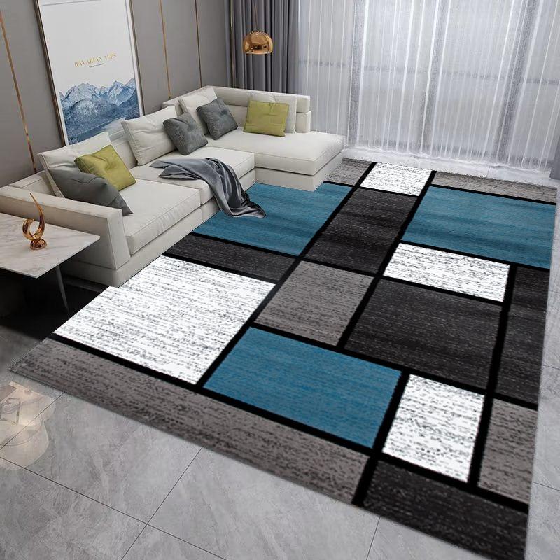 Modern Europe Style Geometry Stripe Carpet Living Room Sofa Bedroom Bedside Study Entrance Door Rug Non-slip Fashion Decor Mat