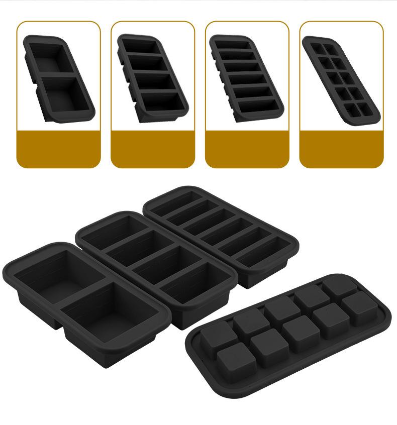 2/4/6/10 Grid Silicone Freezer Tray Ice Cube Mold with Lid Baking Mold Food Freezing Container Sauce Box Manufacturer Dropship