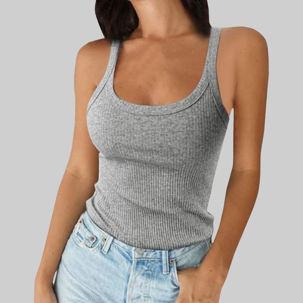 U Neck Tank Top Shoulder Straps Crop Tops Women Summer Camis Solid Color Camisole Fashion Tube Female Sleeveless Cropped Vest Y2K Clothes