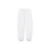 Li Ning CF X Haizhenwang Designer Collaboration SS22 Solid Color Reflective Detail Elastic Waist Jogger Pants Women Bottoms White AYKSB54-1