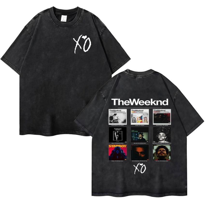 Camiseta Clásica Oversize Lavada Vintage XO de The Weeknd para Hombre y Mujer Camisetas de Manga Corta de Alta Calidad Camisetas Acogedoras para Adolescentes