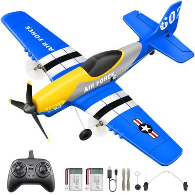 WORK RC Airplane Remote Control Airplane Ready To Gyro Easy To Fly for Kids and Beginners HAWK'S 3-Channel P-51D Mustang, Fly, 2.4GHz 6-Axis