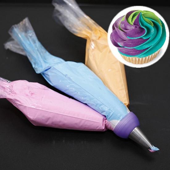 Icing Piping Bag Nozzle Converter 3 Hole 3 Color Cream Coupler Cake Decor Tool