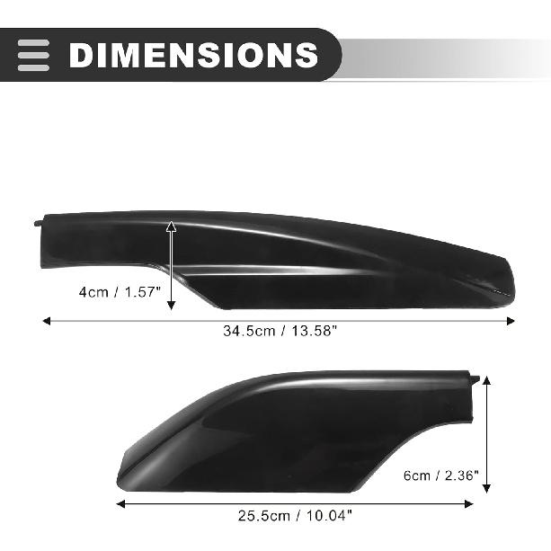 Motoforti Dachgepäckträger Schienen Endkappe, Schutzhülle Schale, für Toyota RAV4 2006-2012, Schienen Endkappen Hülle Kappe, Kunststoff, Schwarz, 4 Stück
