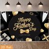 2D Happy Father's Day Backdrop Black Gold Tuxedo Photography Background Banner