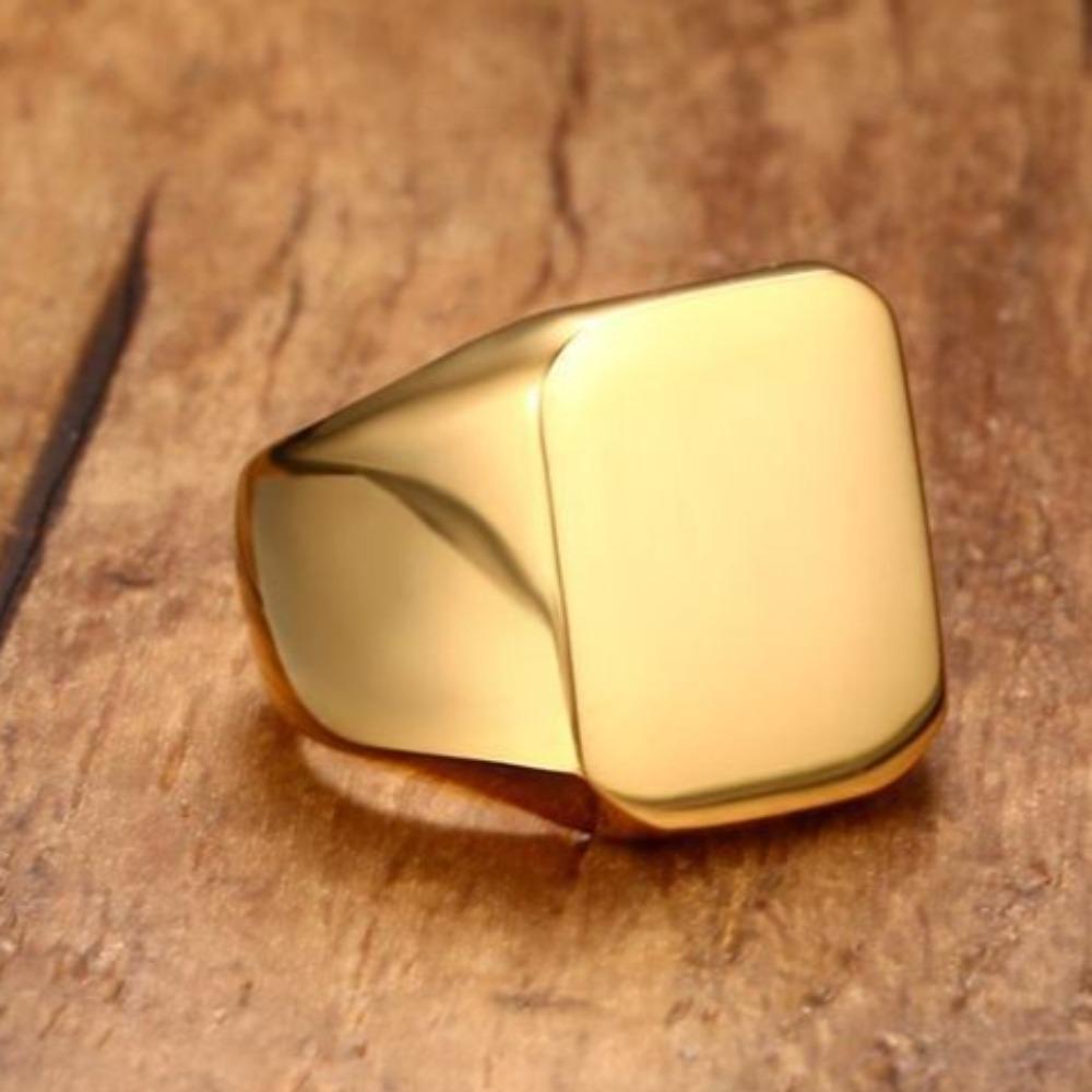 Stainless Steel Ring for Men Minimalist Square Design European American Style Durable Comfortable Wedding Band