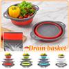 Collapsible Food Strainer with Drain Base Foldable Colander for Kitchen Sink Drainage Multi-Use Foldable Mesh Basket for Washing and Draining
