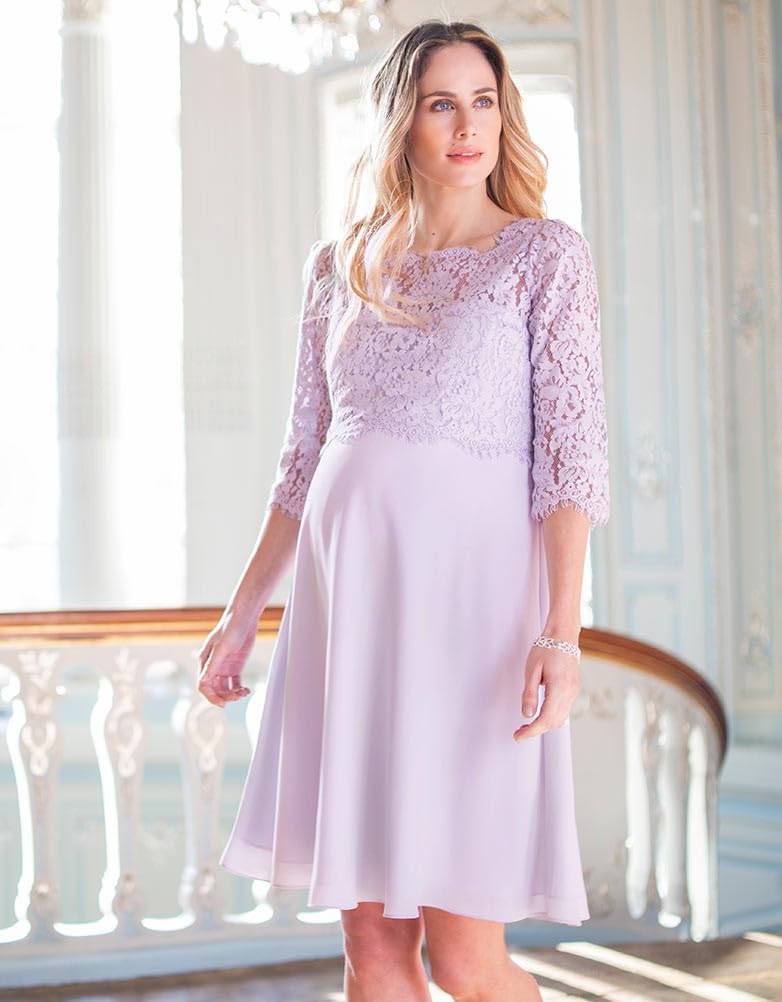 Seraphine MISHA Special Occasion Maternity Lace Lilac Women's Dress, Nursing-Friendly Dress,