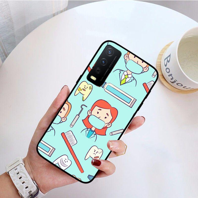 Funda Cartoon Lovely Dentist Tooth Phone Cover For Vivo Y31 Y30 Y33S Y11S Y12S Y17 Y20 Y20S Y21S Y1S Y53S Y15 Y19 Y91C V23 Cases