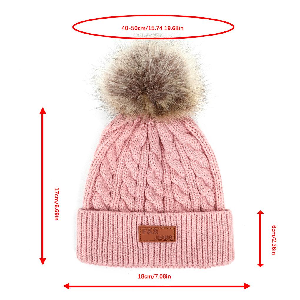 Children Hat Hairball Knitted Cap Winter Warm Kids Beanie Headgear Outdoor Headwear Dressing Clothing Decoration