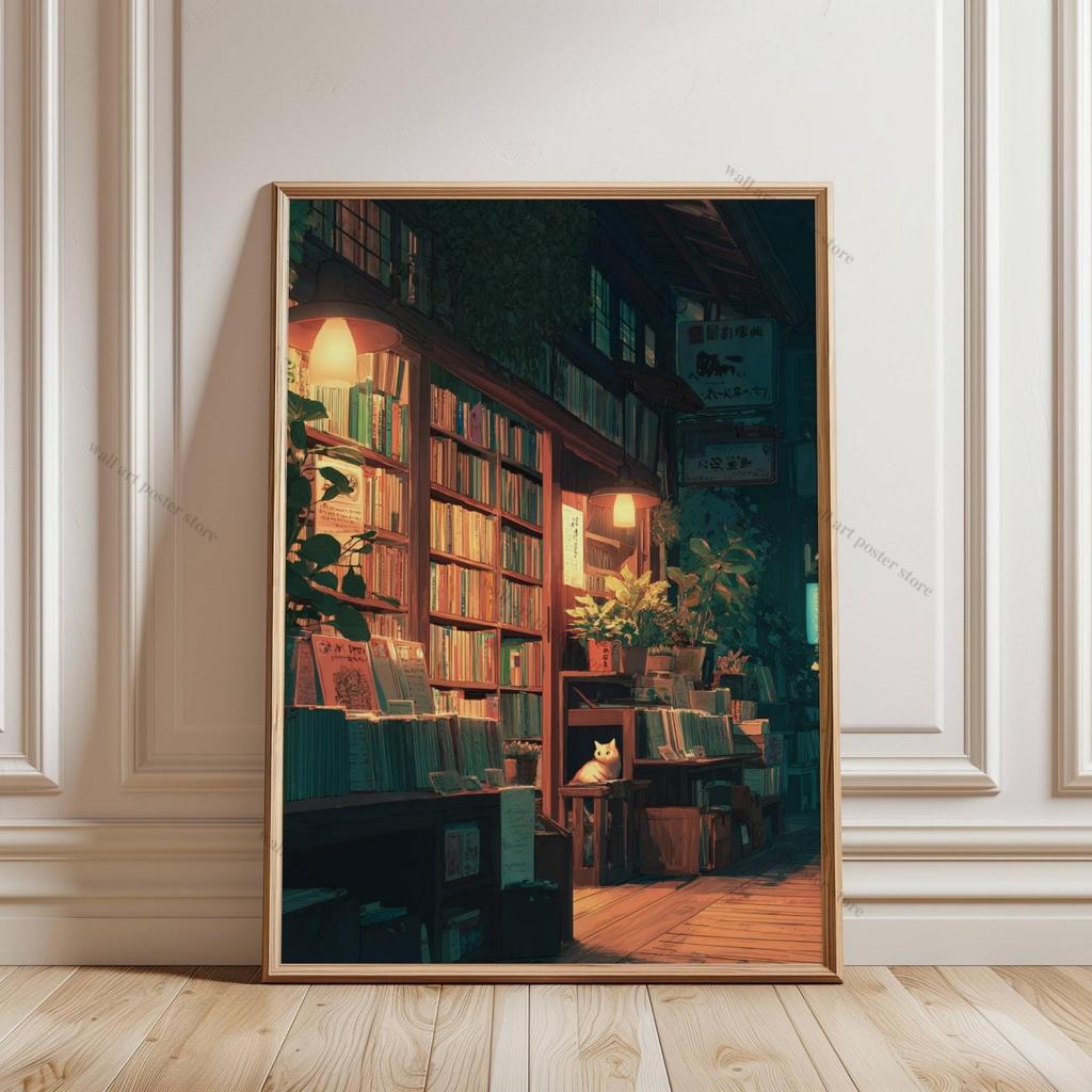 Inspired Japanese Night Street Prints Anime Wall Art Decor Canvas Poster Prints Home Bedroom Living Room Decoration Git Posters