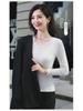 2025 Slim V-Neck Ribbed Long-Sleeve Top - Versatile Solid Color for Women's Layering