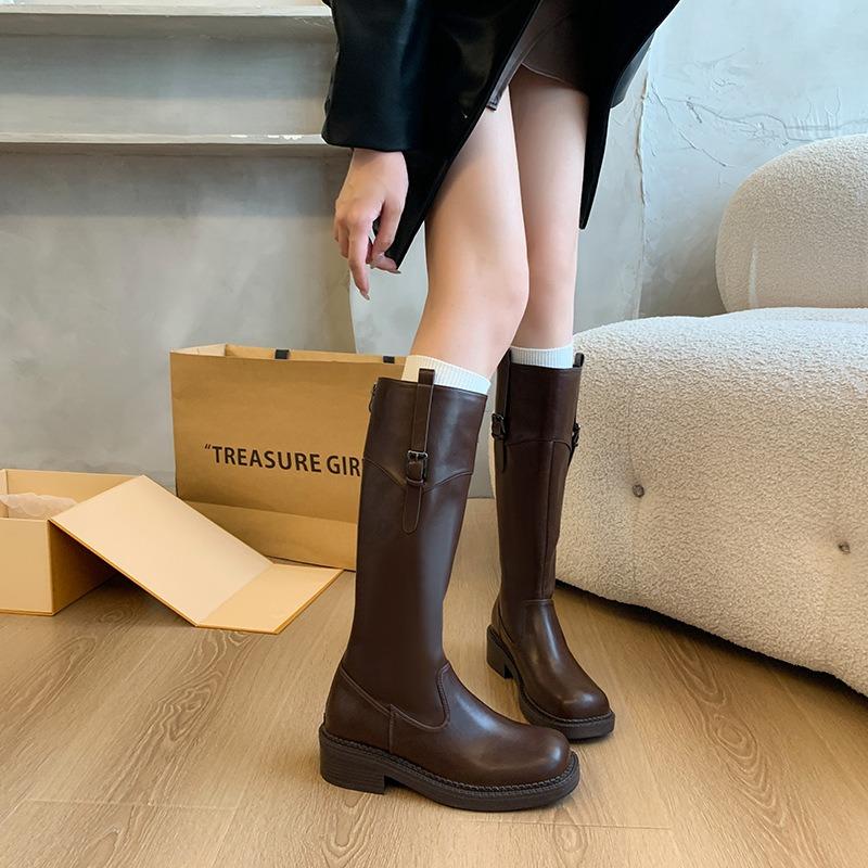 Fat Mm Widened Large Size Women's Shoes Thick Legs Big Tube Circumference High Boots Thick Soled Knight Boots Long Boots