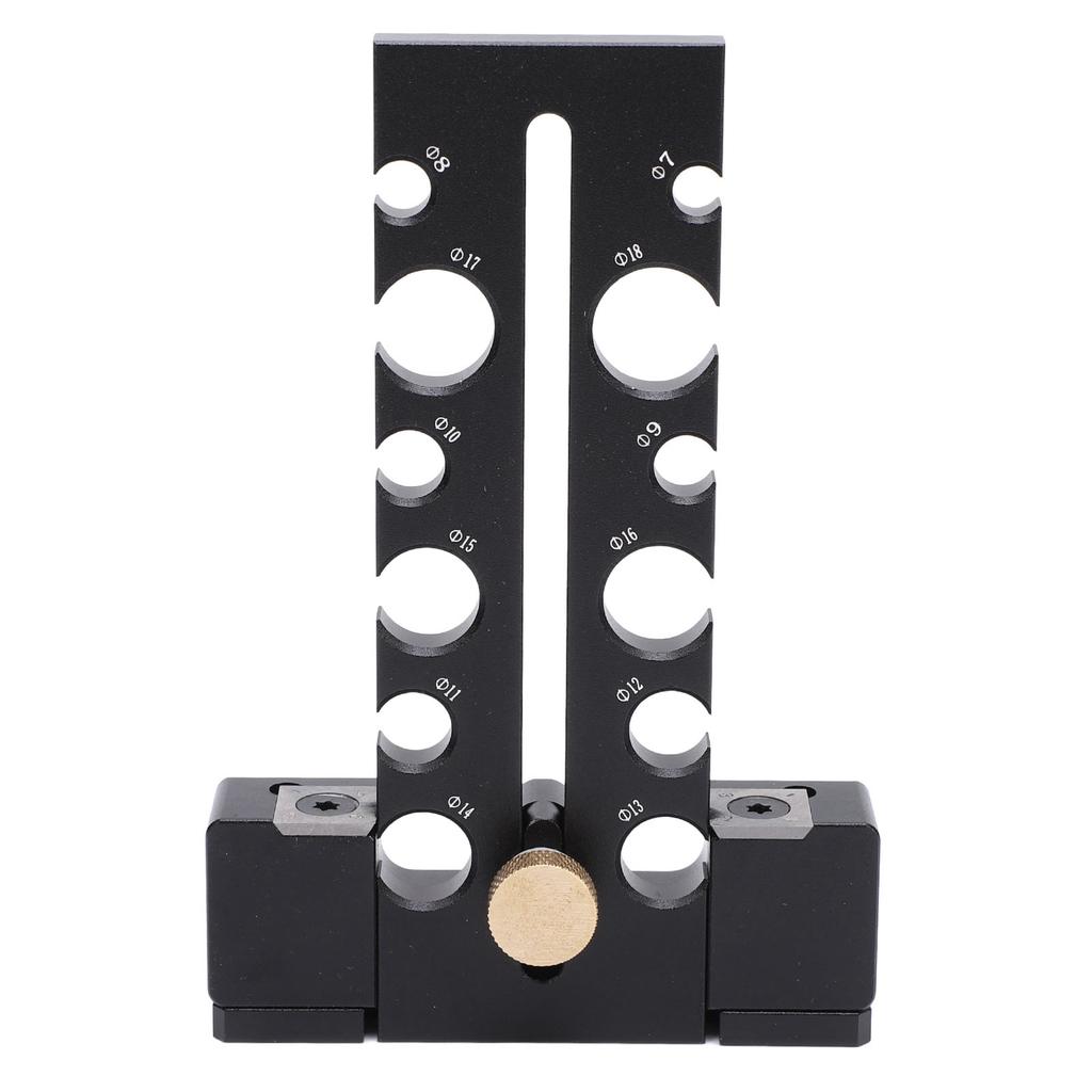 Dübelherstellungs-Vorrichtungssatz Holz 12 Löcher Einstellbare Schneidplatte Aluminiumlegierung Bohrmaschine Fräsen Runde Stange Hilfswerkzeug
