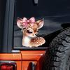 QT2405#15cm Cute Deer Sticker with Pink Bow - Holiday Decor, Durable Vinyl, Perfect for Motorcycles, Cars, Trucks, Laptops