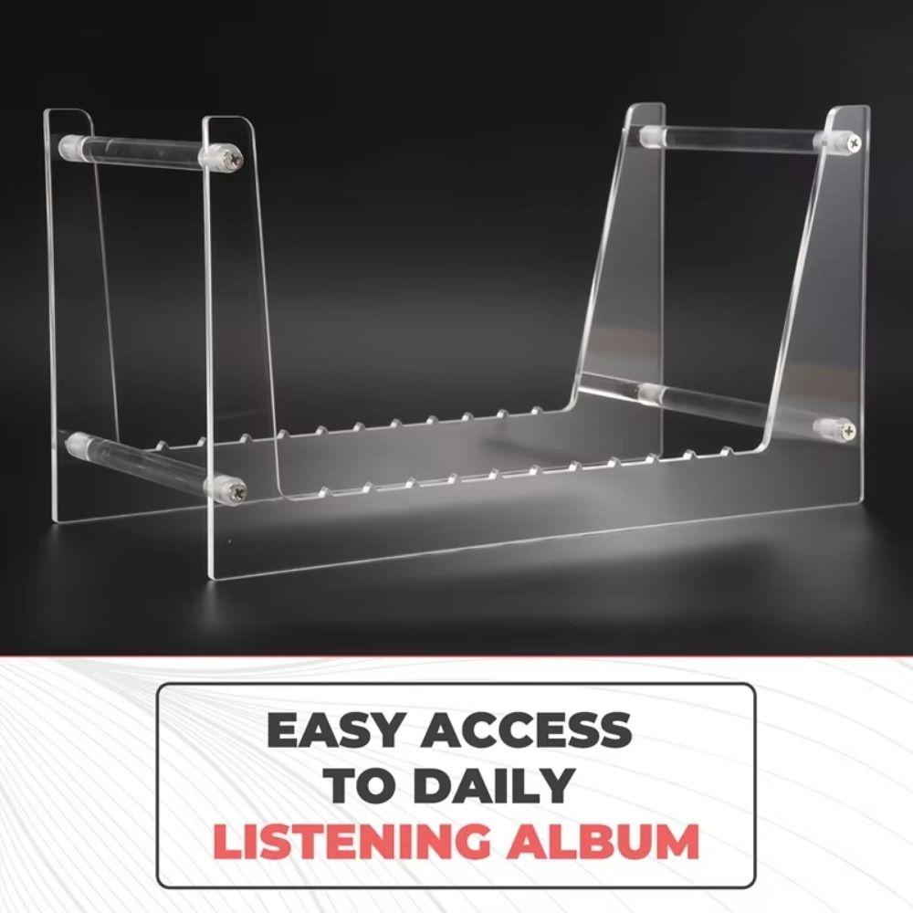 Easy Assembly Vinyl Record Stand Clear Acrylic Vinyl Record Shelf  Magazine
