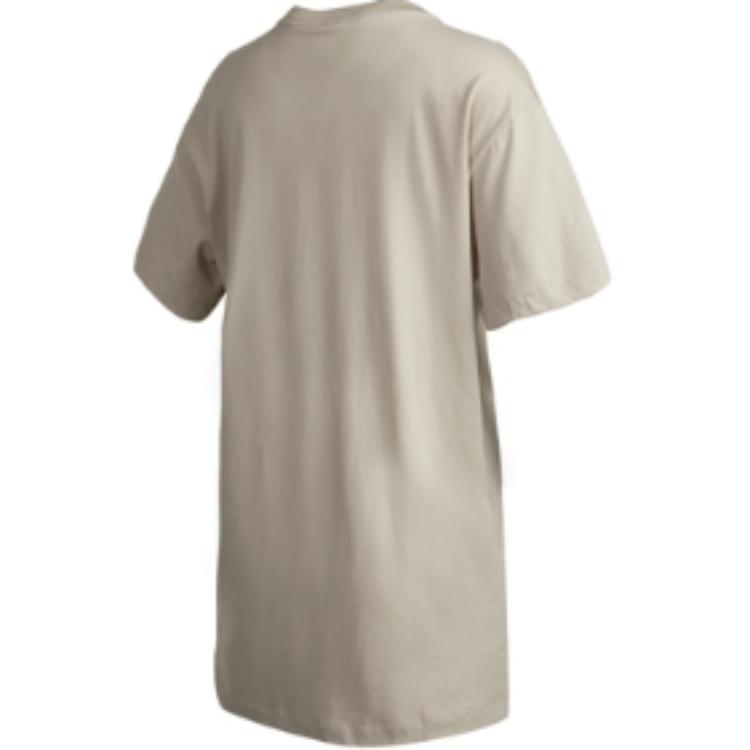 Nike Solid Color Drop Shoulder Breathable Short Sleeve A-Line Dress Women Dress Grey CJ2243-236