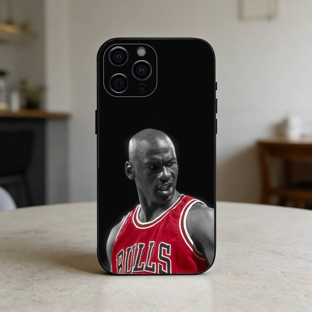 basketball michael J-jordan Phone Case For iPhone 17,16,15,14,13,12,11 Plus,Pro Max,SE4Soft Silicone Black Cover