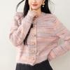 Round Neck Knitted Cardigan for Women In Autumn and Winter Lazy Style Sweater Jacket Small Short Top New Style