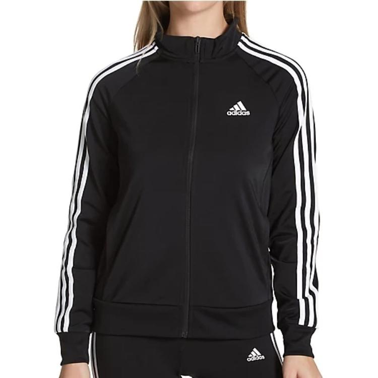 adidas Veste Zippée Imprimé Logo Rayé Vestes Femmes Noir H48443