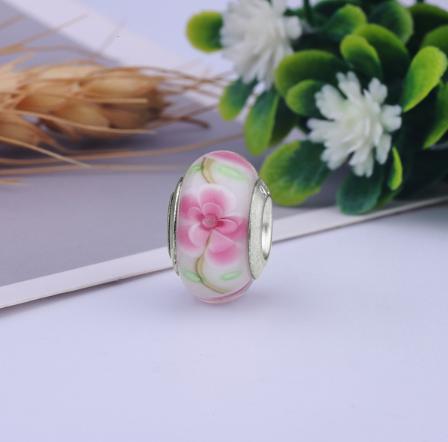Newest European Colorful Lampwork Glass Bead Charms Murano Aolly Charm Necklaces Bracelets Bangle Do It Yourself Women Girls Jewlelry