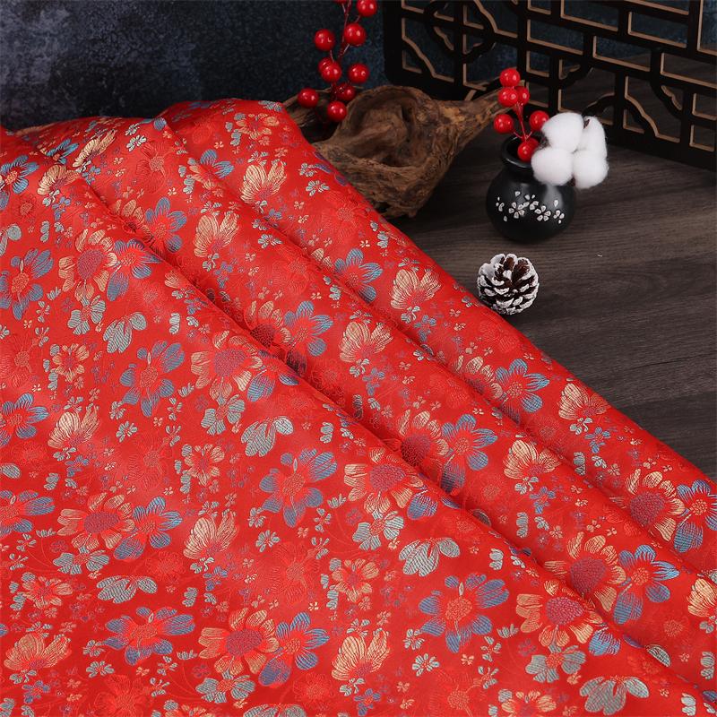 100x150cm Brocade Pattern Garment Fabric Satin Jacquard Designer Fabrics for Sewing Cheongsam Diy Patchwork Cloth