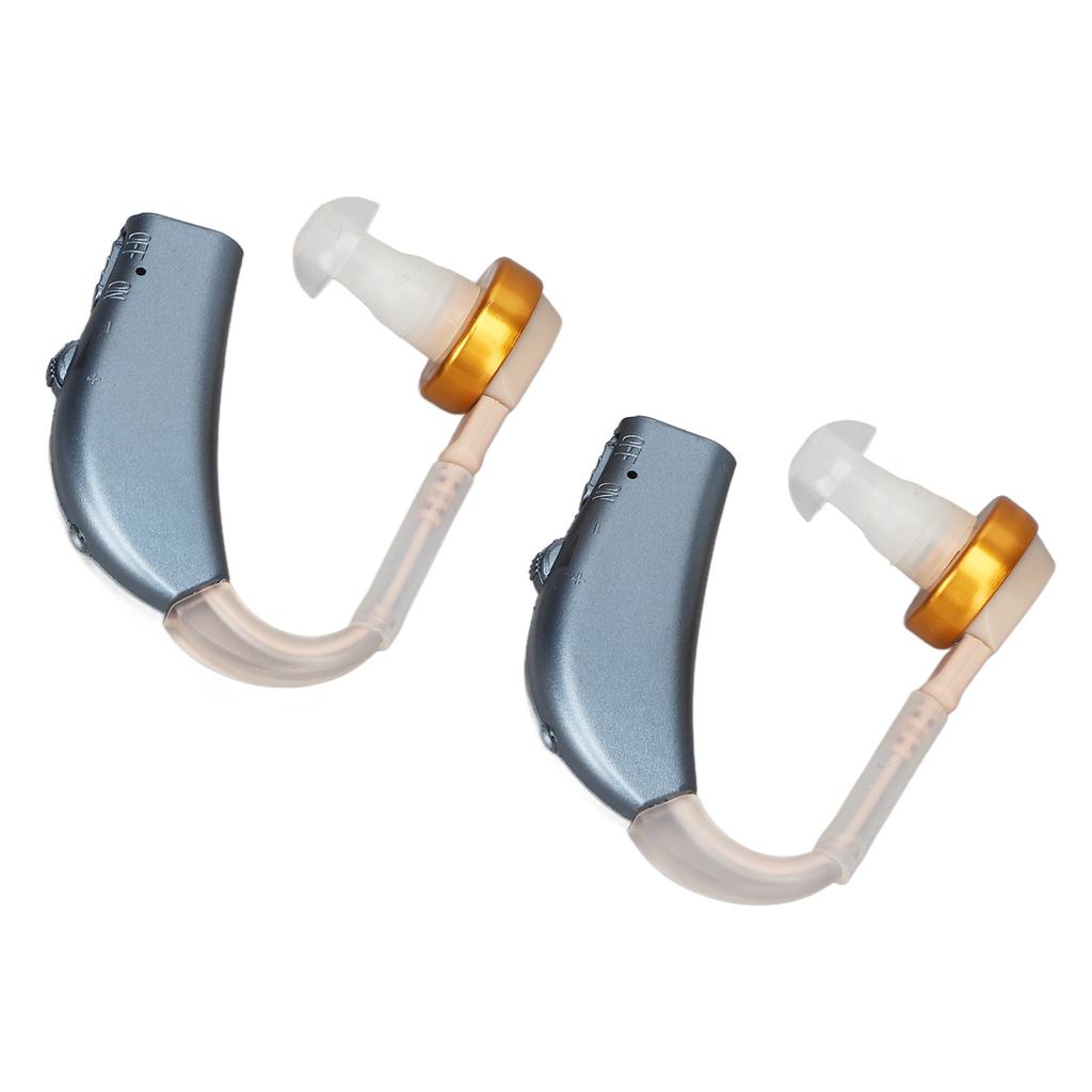 1 Pair Rechargeable Sound Amplifier Silicone Ergonomic Sound Aid Low Noise Compact Light Ear Listening Device Blue
