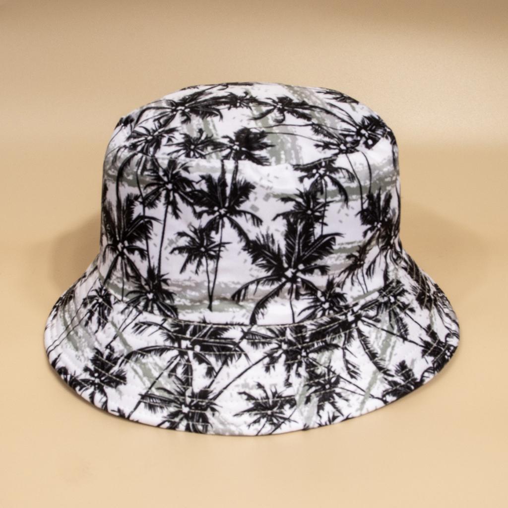 Unisex Frühling Sommer Fischerhut Leichte Lässige Kappe Kokospalmenmuster Sonnenschutz für Draußen Modeaccessoire