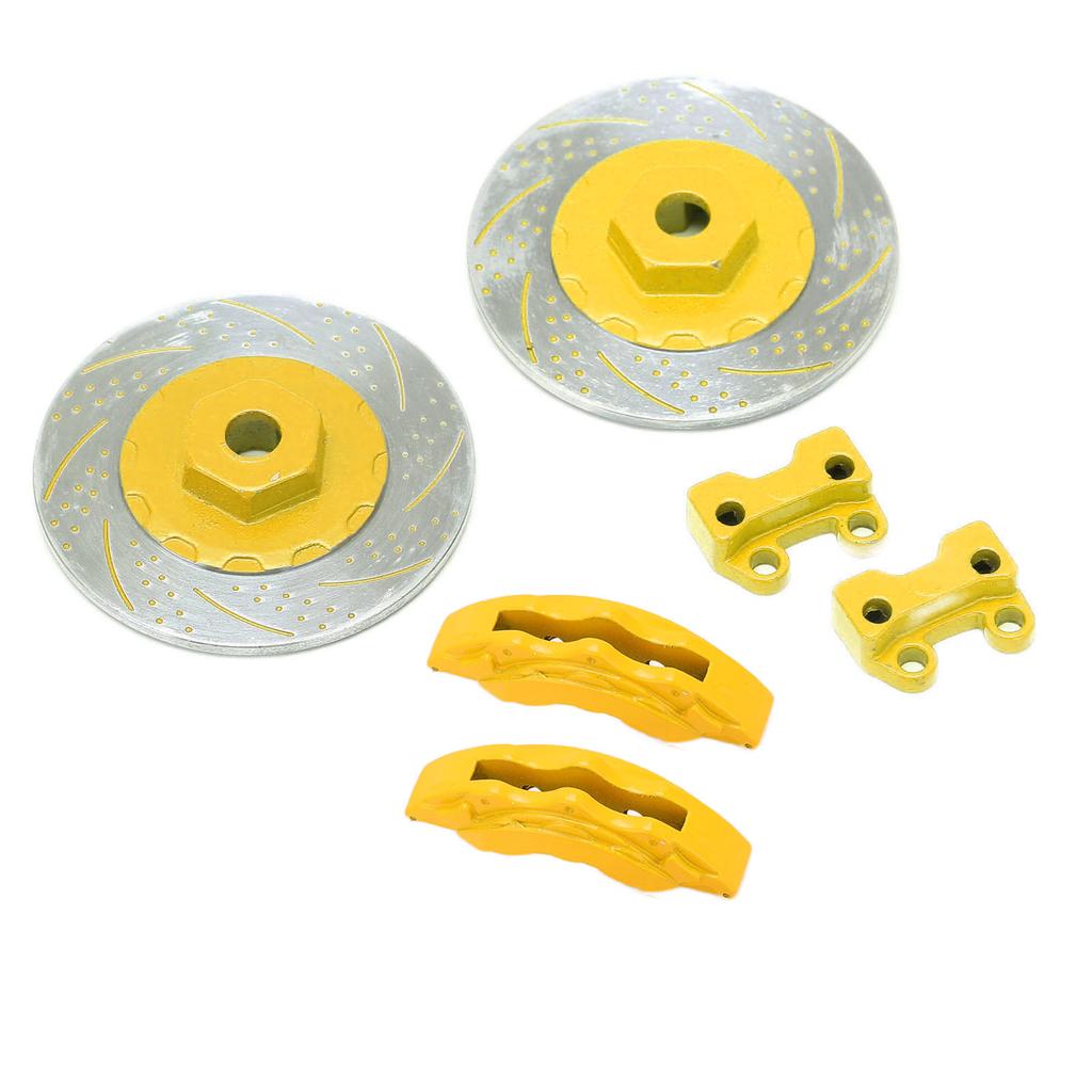 2pcs RC Brake Disc RC Simulation Aluminum Wheel Brake Discs for TRAXXAS TRX4 TRX6Yellow