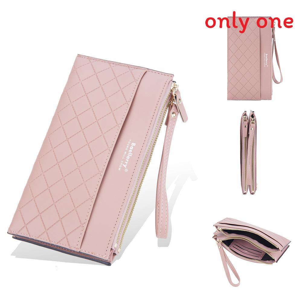 Pu Leather Ladies Wallet With Zipper Long Purse For Daily Use And Water Resistance
