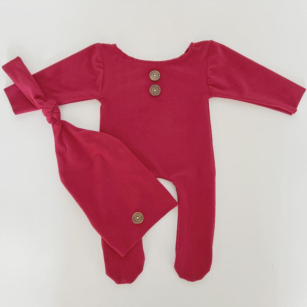 Newborn Knitted Photography Bodysuit – Multiple Colors, Perfect for Christmas Photos