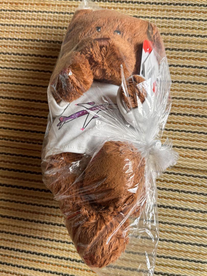 

[USED] Peach Teddy Bear, Peach Bear Plush Toy, Novelty, Airplane, Peach