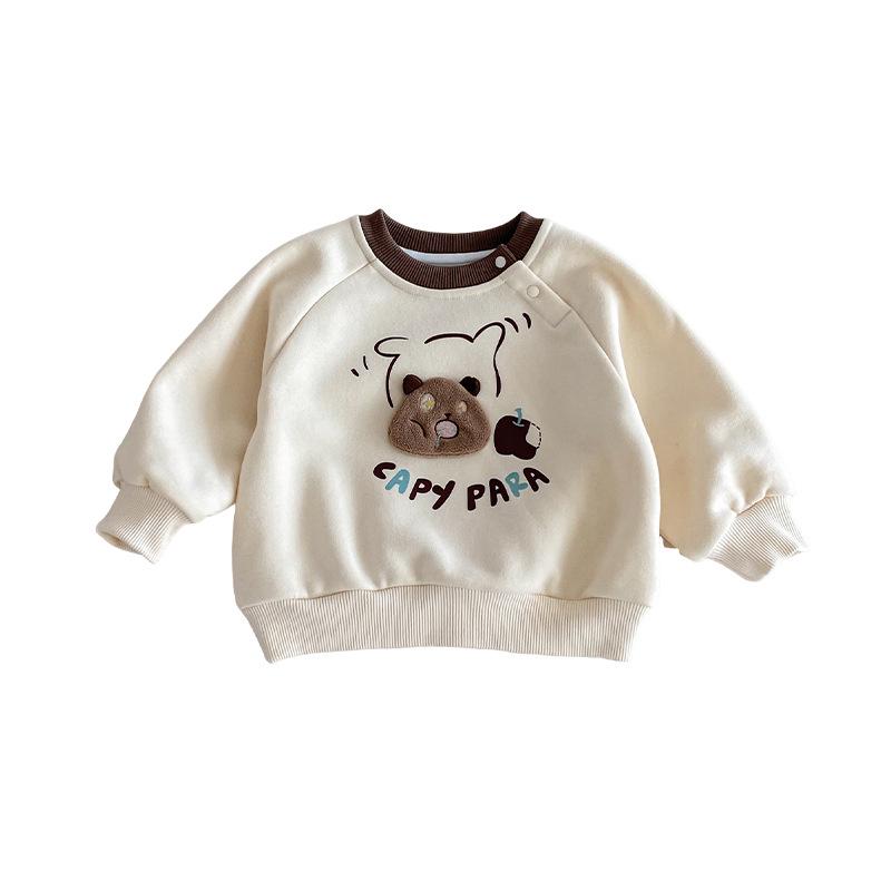 2025 Kids' Korean Style Winter Sweatshirt - Boys' Fashion Print & Girls' Cute Pullover