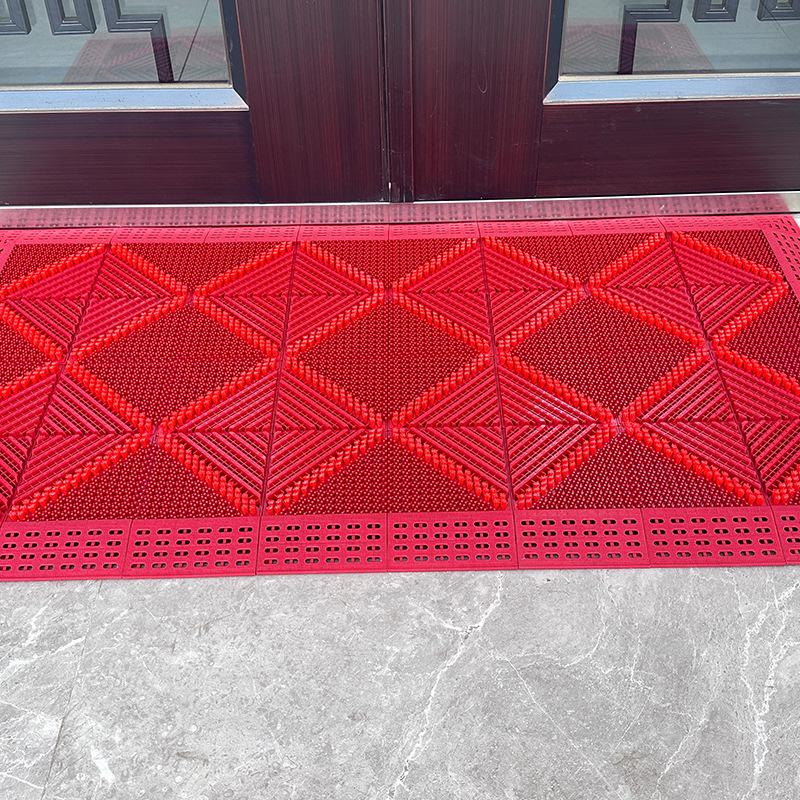 Red Wear-Resistant Splicing Floor Mat for Entrances