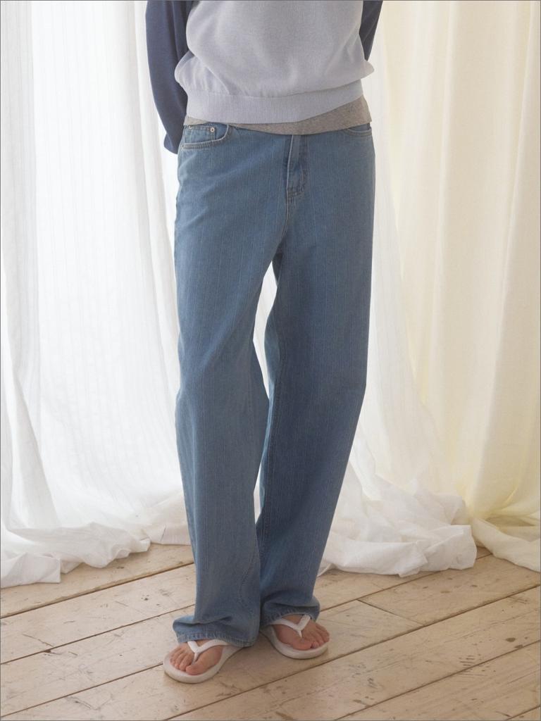 Manggomaenipeullijeu Sail Stripe Jeans_Blue