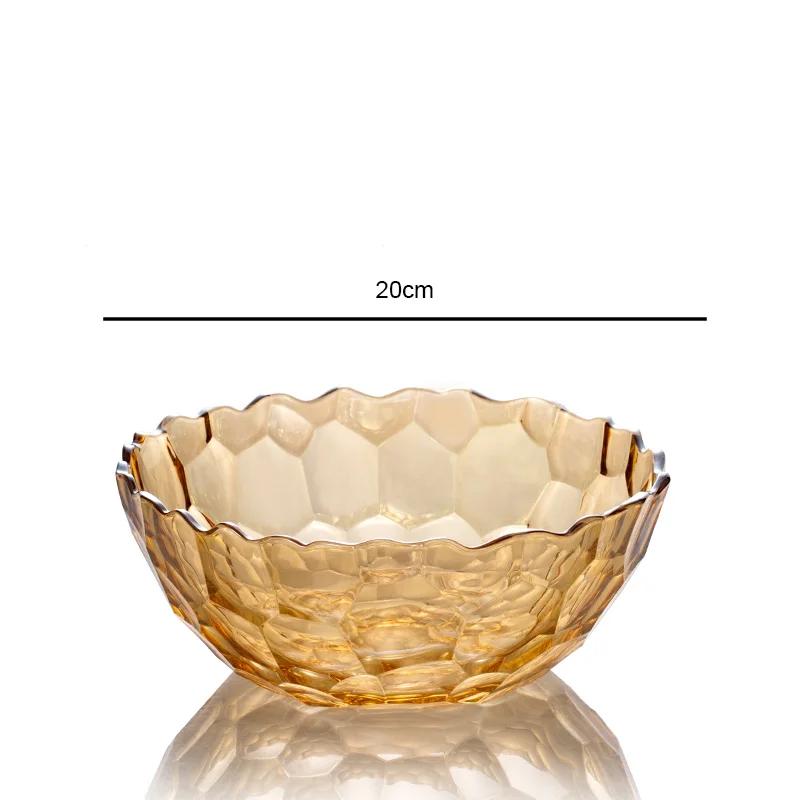 Transparent Glass Fruit Plate Snack Basket Modern Living Room Coffee Table Home Crystal
