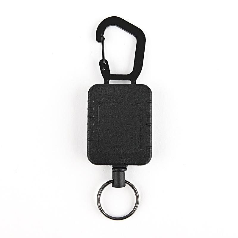 1mm Thick Stainless Steel Anti-Theft Keychain with Telescopic High-Rebound Wire and Easy Pull Plastic Buckle