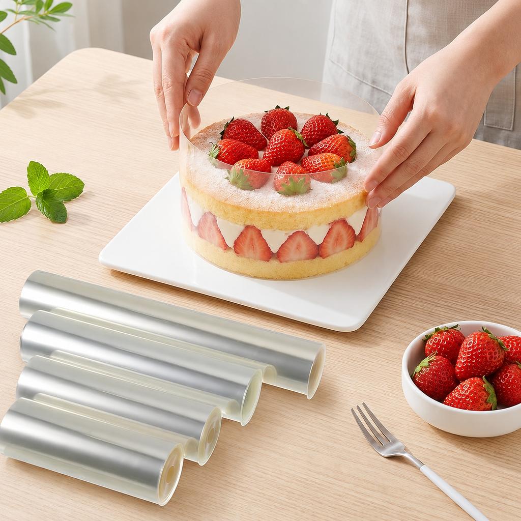 Transparent Cake Collar Acetate Roll Transparent Mousse Cake Surround Film Cake Edge Wrapping Strip for Baking Desserts