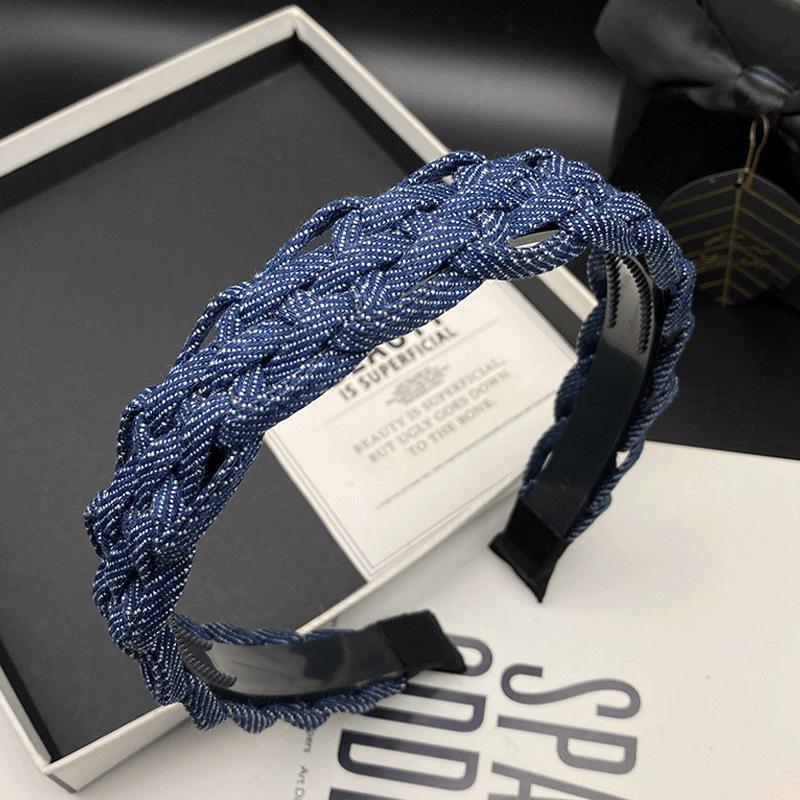 

Ручная работа Джинсовая плетеная заколка для волос Ободок - Гонконгский стиль для женщин