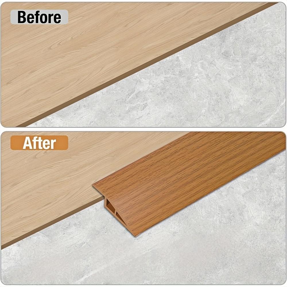 1PC 1m/39.37inch Wood Floor Transition Strip Edge Closing Strip Floor Seam Wear-Resistant Soft Plastic Flat Buckle Dge Threshold