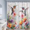 Purple Floral Hummingbird Shower Curtains Butterfly Birds Flowers Plant Modern Polyester Home Bathroom Curtain Decor With Hooks
