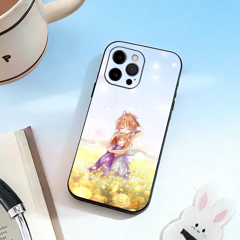 C-Clannad Anime Healing  Phone Case For iPhone 17, 16,15,14,13,12,11 Plus,Pro Max, Others Soft Black Cover