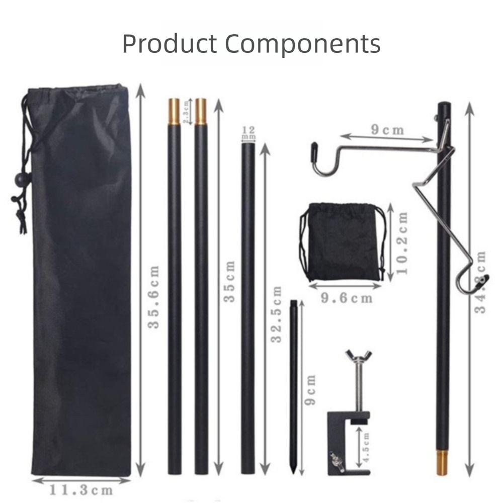 Detachable Camping Lantern Stand Aluminum Alloy Lantern Hangers New Tent Lamp Stand Fishing