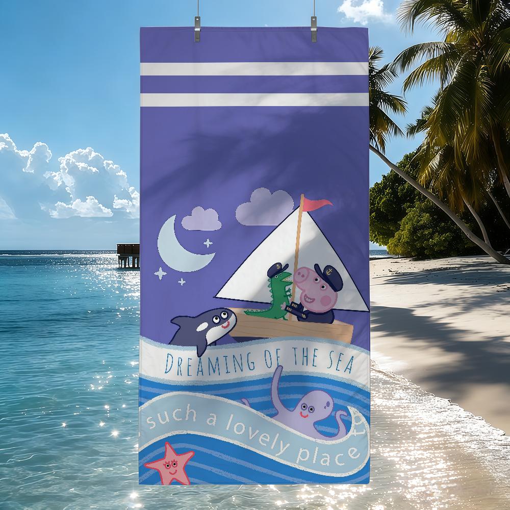 HB Cartoon P-Peppa P-Pig Towel Quick Drying Beach Towels Are Suitable For Swimming Pools Camping Yoga And The Gym