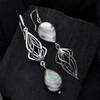 Vintage Silver Color Inlaid White Stone Dangle Earring for Women Trendy Party Engagement Wedding Earrings Jewelry