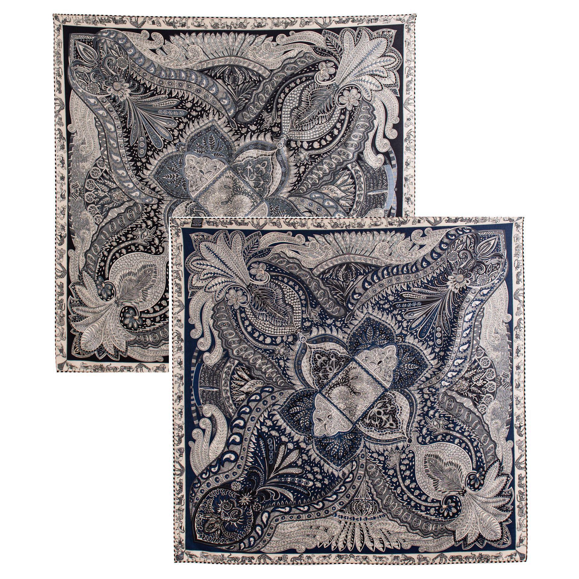 

Elegant Floral Silk Wool Scarf: Double-Sided Print, Large, and Ideal for Women 105*105cm
