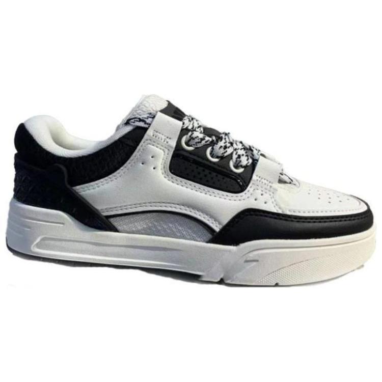 New Anta Slip Resistant Shock Absorbers Lightweight Low Top Skateboard Shoes Women's Ivory White/Basic Black 122338040S-4
