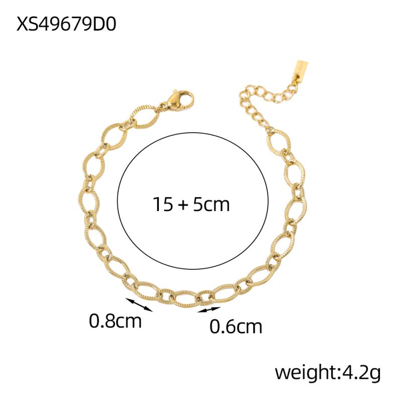 CARLIDANA New Style Three Layering Bracelets Dainty Simple Rope Chain Wear Stainless Steel No Fade Jewelry